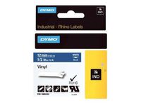 Dymo 1805243 Rhino Coloured Vinyl - Vinyl tape - white on blue - Roll (0.5 in x 18 ft) - 1 roll(s) - for DYMO ILP219, Rhino 1000, 4200, 5000, 5200, 6000, RhinoPRO 1000, 3000, 5000, 6000, 6500