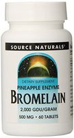 SOURCE NATURALS Bromelain 2000 Tablet, 60 Count