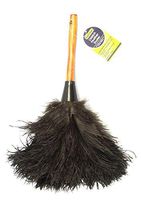 Natural Ostrich Feather Duster Grab Professional Wooden Handle 14" Anti-Static