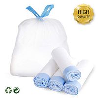 Favored Trash Bags,Garbage Bags Tall Strong Super-Thickened Drawstring Solid Small Trash Bags,Garbage Bags for Kitchen,Bathroom, Bedroom, Home, Office, Trash Cans 4 Gallon (120 Counts-white)
