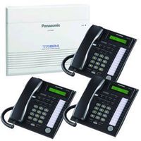 Panasonic KX-TA824 Telephone System & 3 KX-T7731 Black Telephones