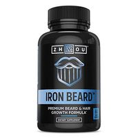 Zhou Nutrition Iron Beard, Growth Vitamin Supplement for Men, 60 Capsules