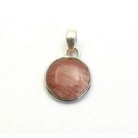 Sterling Silver Red/Brown Rutile Quartz Pendant Jewellery No.3188