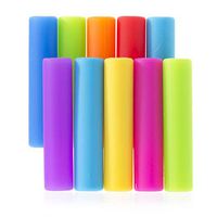 EcoJourney 10 Pack Silicone Tips for 1/4" Wide (6 mm) for Stainless Steel Straws Multicolored and Food Grade