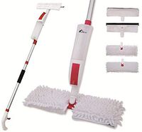 Premium Spray Mop for Floors and Window Squeegee with Scrubber Combo, 2 in 1 Kit(Pack of 2)