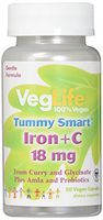 VegLife Iron Plus C Tummy Smart Vegan Cap, 18 mg, 50 Count