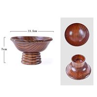 AXZHYX Bowl Japanese Wooden Bowl high Bowl Handmade jujube Wood Anti-Drop Bowl Children Baby Home Retro Bowl Hotel Tableware Home Noodles Boiled Fish Soup Bowl