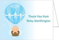 Hot Air Balloon Baby Boy Baby Thank You Cards - Set of 20