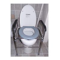Mlife Toilet Seat and Frame, Folding Toilet Seat with Armrests Height Adjustable Stand Alone (Edition : O-Shaped Toilet)