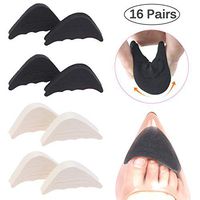 16 Pairs Toe Inserts Filler  for Shoes Too Big Reusable Detachable Insert for Women Men and Children, Black and Skin