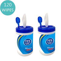Disinfectant Wipes 60 Sheets/Pack Portable 75% Alcohol Wet Wipes Antiseptic Cleaning Sterilization Wipes Wet Wipes for Tourism, Hotel, Restaurant, Home, Office, Car (2PCS)
