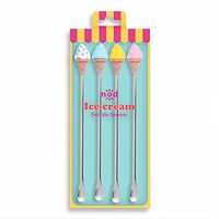 Nod Ice Cream Cone Swizzle Spoon / Cocktail Stirrer Stick - Set of 4