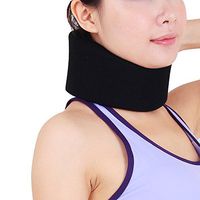 OBER Adjustable Soft Neck Brace Support Sponge Cervical Collar Stiff Neck Pain Relief Protect Neck Health Care Posture Corrector (Black, S)