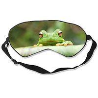 Green Frog Sleep Eye Mask for Sleeping Contoured Eyemask Silk Best Night Blinder Eyeshade for Men Women Kids