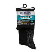 35 Below Compression Socks 1 Pair in Black; Size Large - 2-in-1 Compression & Warming Socks - Aluminized Thread with Aerospace Fabric Technology