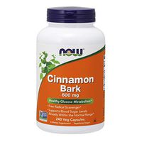 NOW Supplements, Cinnamon Bark 600 mg, Non-GMO Project Verified, 240 Capsules