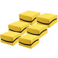 Bucasi 6 Gift Box Jewelry Necklace Party Favor Yellow Black Design Fully Assembled 2.5 inches Square