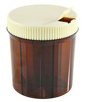 HOME-X 6-Section Pill/Vitamin Dispenser, Medicine Organizer, Dark Plastic, Sunlight Damage Protection-4” x 4” (White Lid)