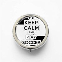 RhyNSky Soccer Ball - Football Mini Portable Pocket Purse Pill Box Case Pillbox, 3 Compartments, Silvery, 33