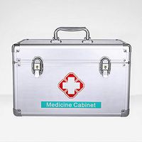 SJJSP First-aid kit Full Set of Medicine Storage Box Aluminum Alloy Portable Medical Case Multi-Layer First Aid Kit for Household Use/M,L,XL,XXL (Size : L)