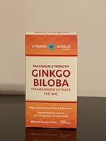 Vitamin World Maximum Strength Ginkgo Biloba Extract, 120 Mg, 200 Capsules