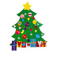 DIY Felt Christmas Tree Set with Ornaments for Kids Xmas Gifts Door Wall Hanging, Decor Christmas Tree, 39.4" DIY Christmas Tree with Ornaments Wall Decor for Kids Xmas Gifts Home Door Decoration