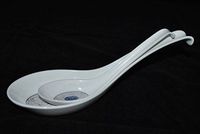 Lucky Star Chinese Style Melamine Plastic Spoon W/ Hook End Serving Spoon, Lotus, 8.5" Length (144, 8.5 inch)