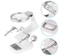 MUYU Desktop Magnifier with LED Light 3X 4.5X Magnification Auxiliary Clip Third Hand Solder Tool Magnifying Glass Dual Power Mode Loupe Suitable for Welding Repair Model Work Hobbies