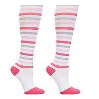 Nurse Mates 2 Pair Per Pack Compression Trouser Sock (Stripe Pink Grey)