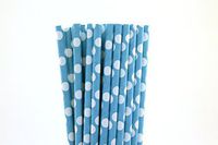 Aqua Blue with White Polka Dot - Robins Egg Blue, Polka Dot (100)