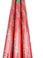 JFW Holiday Bright Merry Christmas Holographic Gift Metallic Wrapping Paper with Cutting Lines (3) 15 sq ft ea. 2.5 ft (Bonus Exclusive Wooden Gift Tags)