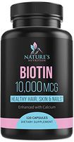 Biotin Supplement 10000mcg High Potency Vitamin B7 Pills - Made in USA - Supports Healthy Hair Growth, Hair Skin and Nails Vitamins for Women & Men - Gluten Free, Non-GMO - 120 Capsules