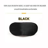 Natural Silk Sleep Mask & Blindfold Women Men Kids Hot and Cold Mask 7.9 * 3.96 inch Black Eye Cover by YOUTHUP
