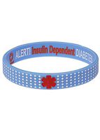 Diabetes Insulin Dependent - Blue Dot Reversible Medical Bracelet-L