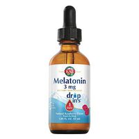 KAL Melatonin DropIns 3mg | Natural Raspberry Flavored Drops | Fast-Acting Formula for Adults | 1.85 Fl. Oz. | Approx. 55 Servings