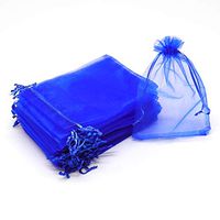 Dealglad 50pcs Drawstring Organza Jewelry Candy Pouch Christmas Wedding Party Favor Gift Bags (5x7", Royal Blue)