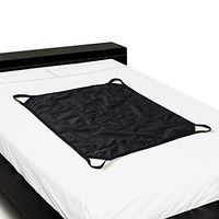 Multipurpose 39” x 36” Positioning Bed Pad with Reinforced Handles by ZHEEYI - Reusable & Washable Patient Sheet for Turning, Lifting & Repositioning - Double-Sided Nylon Fabric, Black
