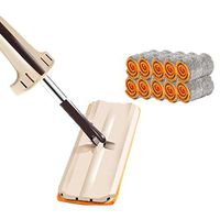 QFQ Stainless Steel Multi-Function Flat Mop, Floor Cleaning Microfiber Cotton Yarn Mop (Size : C)