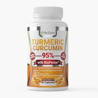 Turmeric Curcumin Extract Supplement 95% Standardized Curcuminoids with BioPerine (Black Pepper) - Organic Anti-Inflammatory for Joint Pain Relief, 1000 mg, 60 High Potency, Gluten Free Capsules