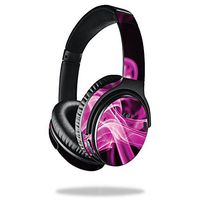MightySkins Skin Compatible With Bose QuietComfort 35 Headphones - Pink Flames | Protective, Durable, and Unique Vinyl Decal wrap cover | Easy To Apply, Remove, and Change Styles | Made in the USA