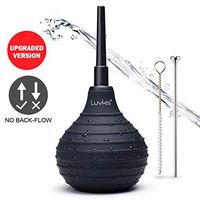 Enema Bulb Anal Douche, Back-Flow Prevention, Enema, Luvkis Anal Cleaner Douche System Vaginal Cleaner for Women and Men Personal Hygiene 8.5oz (Black)