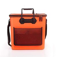 Fishing Bucket Multifunctional One-piece Eva Thickened Live Fish Box Bucket Bucket Fish Guard Bucket Portable Collapsible Water Bucket (Color : Orange, Size : 45x23x48cm)