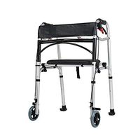 ZHPRZD Disabled Walker Elderly Walker Adjustable Height with Seat Pulley Rehabilitation Walker with Hand Brake