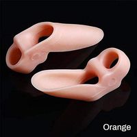 DBS Pack of 4 Toe Separators and Spreaders For Bunion, Overlapping Toes and Drift Pain Pads (Orange)