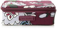 Vera Bradley Womens Iconic Travel Pill Case,  Signature Cotton, bordeaux blooms,One Size