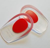 Adlena Products Womens Gel Heel Cup Shoe Inserts for Tired and Sore Feet Relieves Plantar Fasciitis 3pack in Red