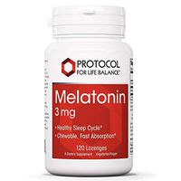 Protocol For Life Balance - Melatonin 3 mg - Chewable with Vitamin B6 for Fast Absorption That Encourages Healthy Sleep and Gastrointestinal Function - 120 Lozenges