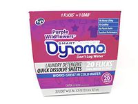 Laundry Detergent Sheets by Dynamo | Works in All Standard & He Washing Machines | Concentrated Laundry Soap | Hot & Cold Water | Purple Wildflower Scent | 20 Sheets