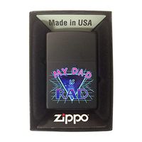 Zippo Custom Lighter - Black Matte My Dad is Rad Retro Technology Design