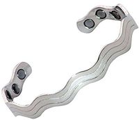 Earth Therapy, The Original Copper Magnetic Healing Bracelet for Arthritis, Carpal Tunnel, and Joint Pain Relief – Duo-Tone Silver and Gold, Wave Style – Adjustable - for Women